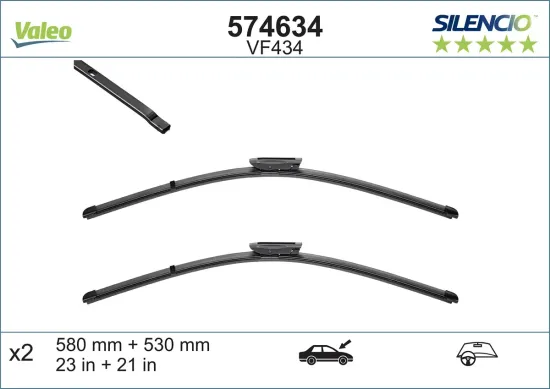 Wischblatt vorne VALEO 574634 Bild Wischblatt vorne VALEO 574634