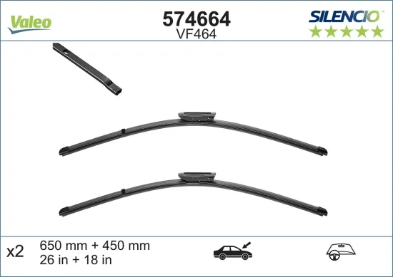 Wischblatt vorne VALEO 574664 Bild Wischblatt vorne VALEO 574664