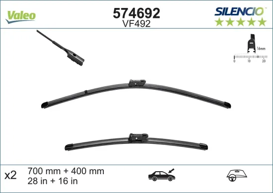 Wischblatt vorne VALEO 574692 Bild Wischblatt vorne VALEO 574692