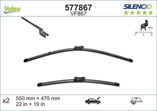 Wischblatt vorne VALEO 577867 Bild Wischblatt vorne VALEO 577867