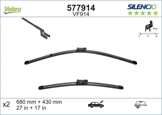 Wischblatt vorne VALEO 577914 Bild Wischblatt vorne VALEO 577914