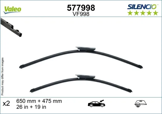 Wischblatt vorne VALEO 577998 Bild Wischblatt vorne VALEO 577998