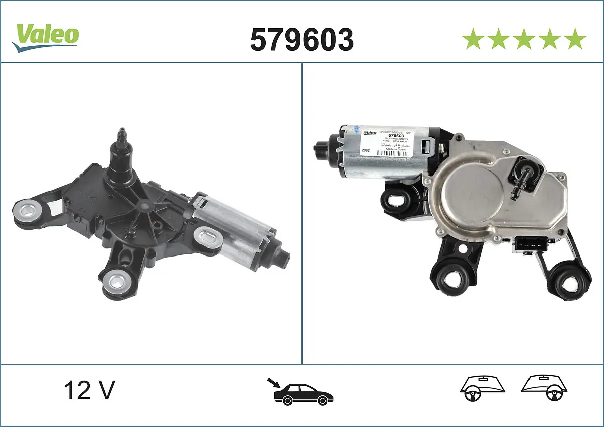 Wischermotor 12 V hinten VALEO 579603