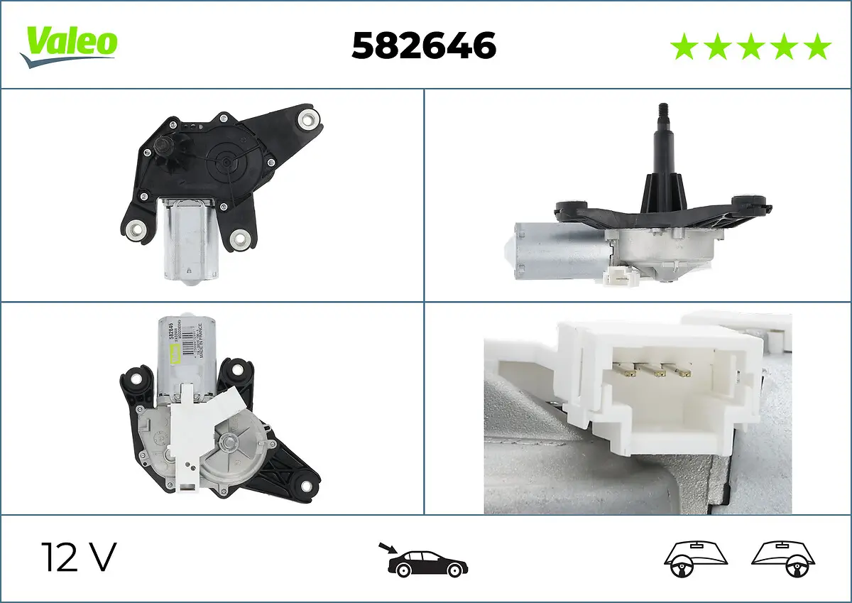 Wischermotor 12 V hinten VALEO 582646