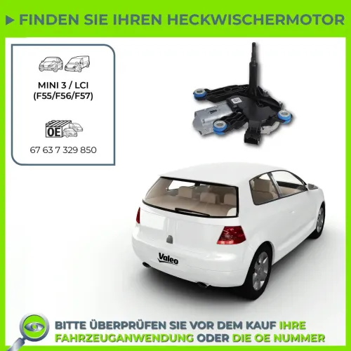 Wischermotor 12 V hinten VALEO 582707 Bild Wischermotor 12 V hinten VALEO 582707