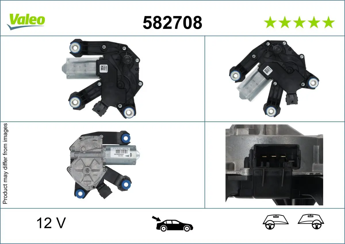 Wischermotor 12 V hinten VALEO 582708