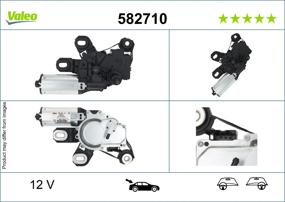 Wischermotor 12 V hinten rechts VALEO 582710