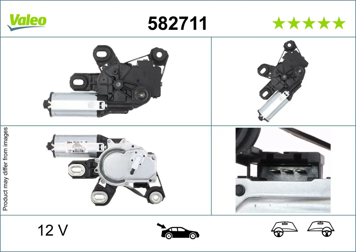 Wischermotor 12 V hinten links VALEO 582711