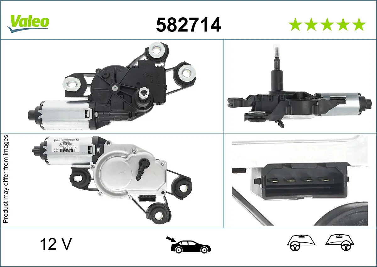 Wischermotor 12 V hinten VALEO 582714
