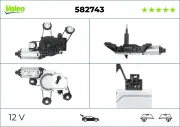 Wischermotor 12 V hinten VALEO 582743