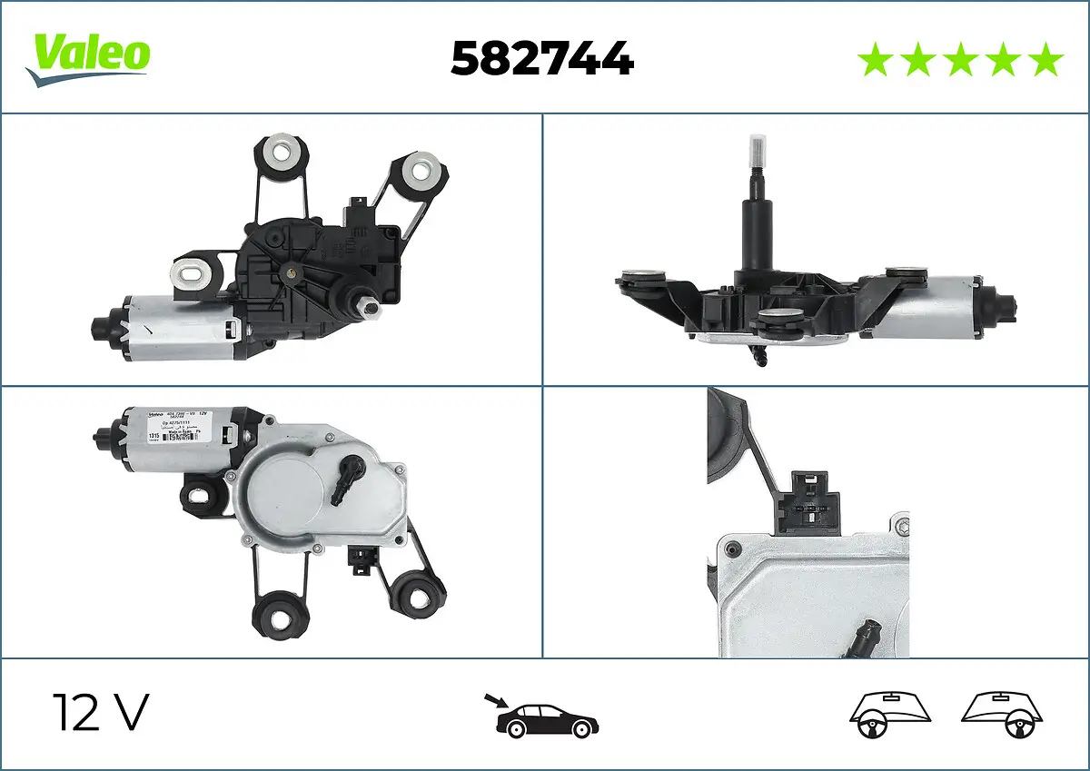 Wischermotor 12 V hinten VALEO 582744
