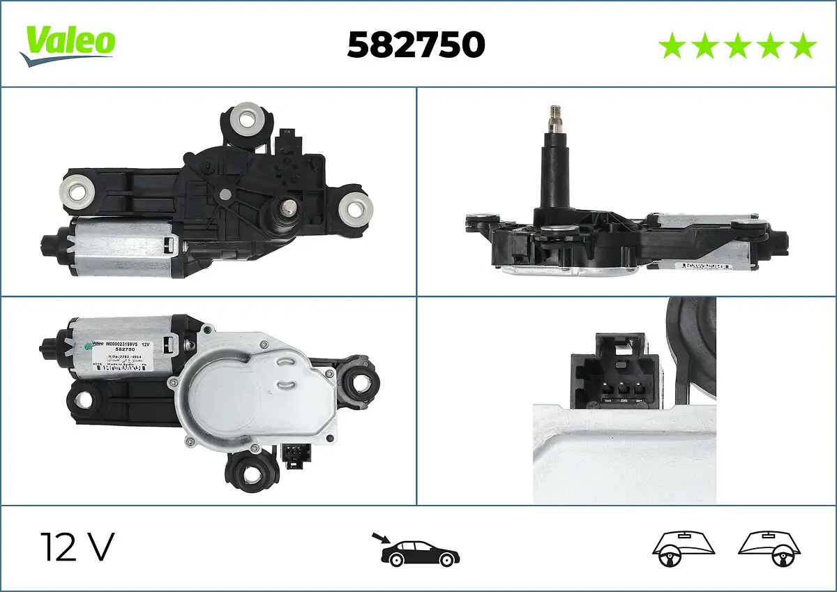 Wischermotor 12 V hinten VALEO 582750