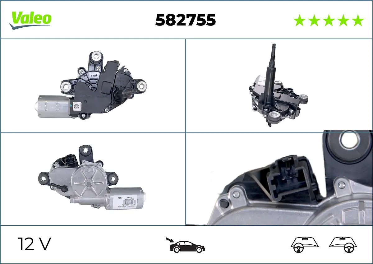 Wischermotor 12 V hinten VALEO 582755