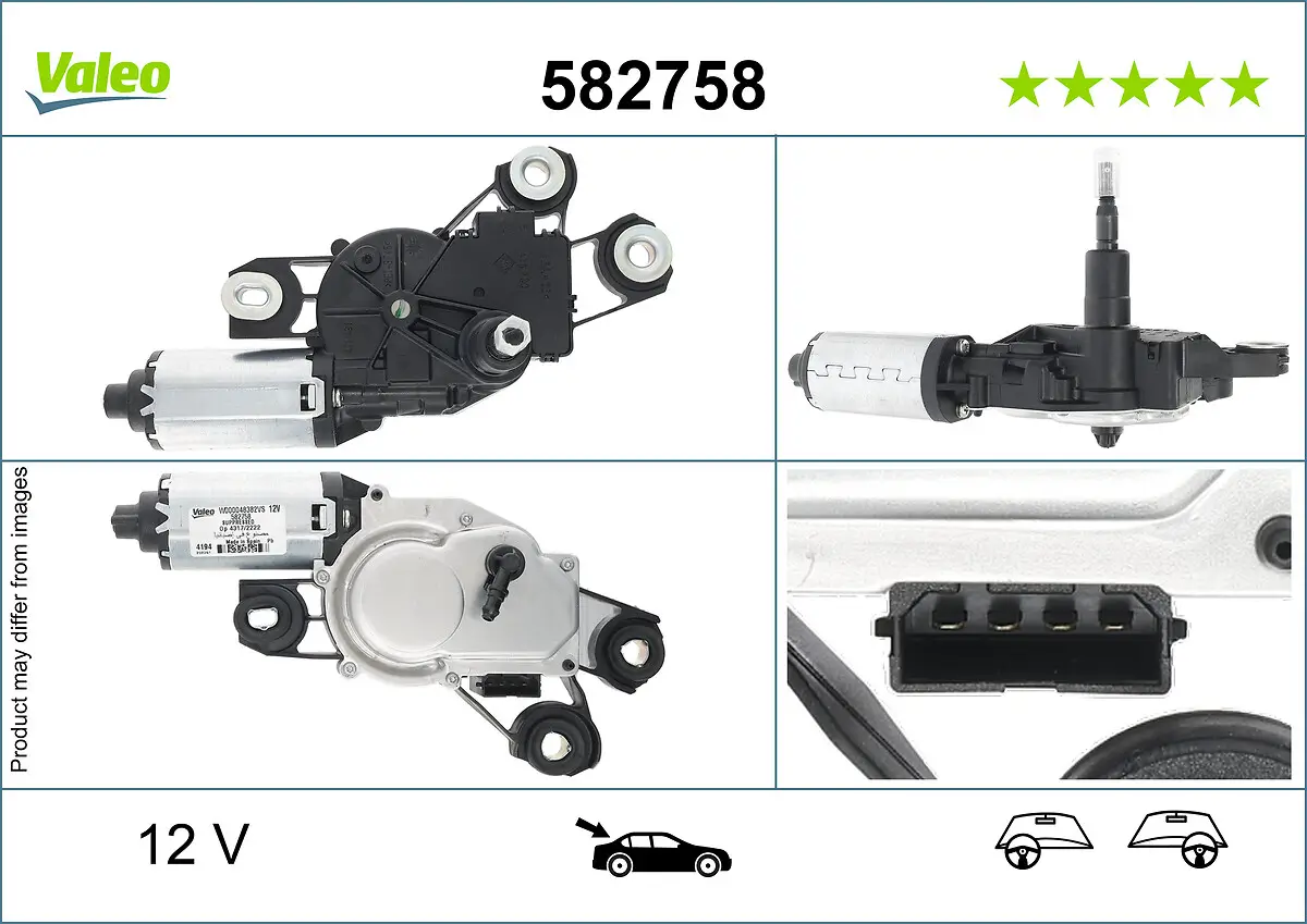 Wischermotor 12 V hinten VALEO 582758