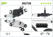 Wischermotor 12 V hinten VALEO 582758