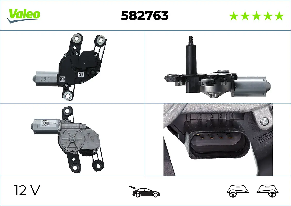 Wischermotor 12 V hinten VALEO 582763