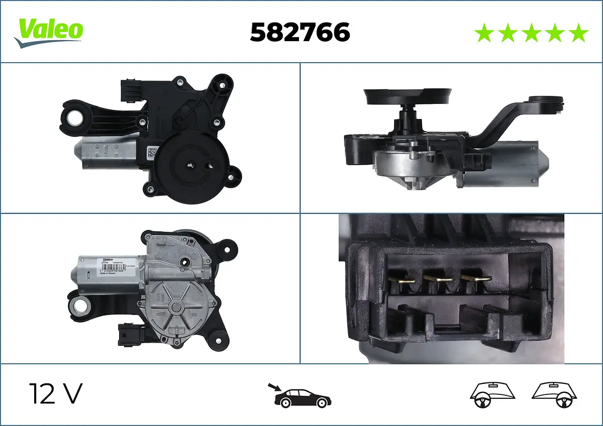 Wischermotor 12 V hinten VALEO 582766