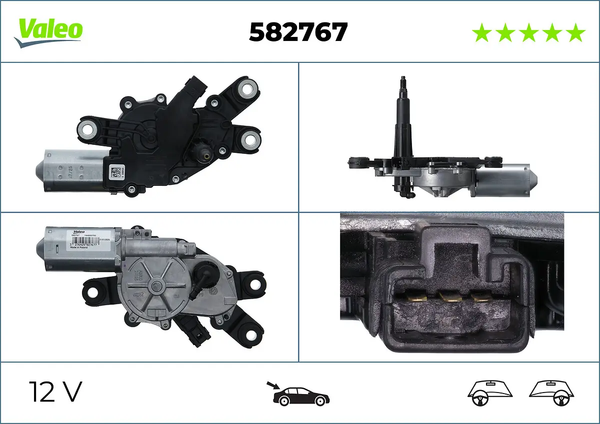 Wischermotor 12 V hinten VALEO 582767