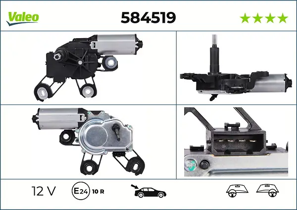 Wischermotor 12 V hinten VALEO 584519
