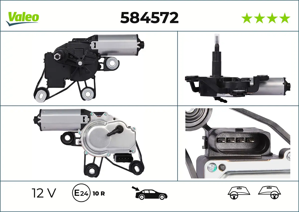 Wischermotor 12 V hinten VALEO 584572