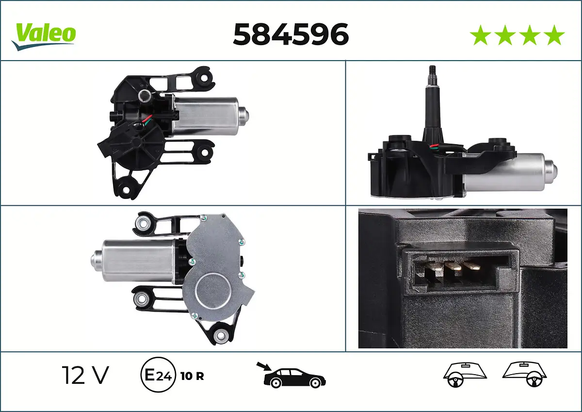 Wischermotor 12 V hinten VALEO 584596