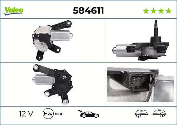 Wischermotor 12 V hinten VALEO 584611