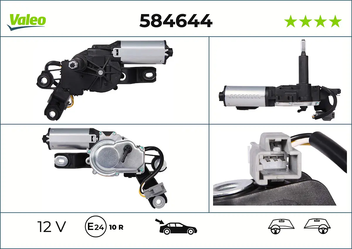 Wischermotor 12 V hinten VALEO 584644