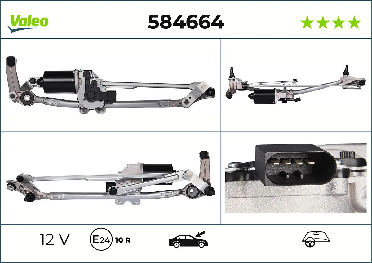 Wischermotor 12 V vorne VALEO 584664