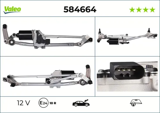 Wischermotor 12 V vorne VALEO 584664 Bild Wischermotor 12 V vorne VALEO 584664