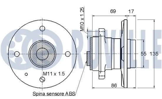 Radlagersatz Hinterachse RUVILLE 221220 Bild Radlagersatz Hinterachse RUVILLE 221220