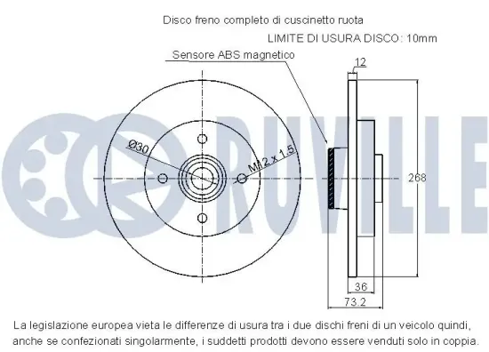 Bremsscheibe RUVILLE 221600 Bild Bremsscheibe RUVILLE 221600