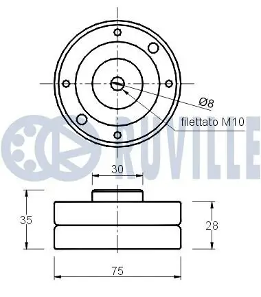 Umlenk-/Führungsrolle, Zahnriemen RUVILLE 540012 Bild Umlenk-/Führungsrolle, Zahnriemen RUVILLE 540012