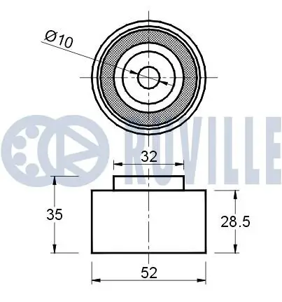Umlenk-/Führungsrolle, Zahnriemen RUVILLE 540503 Bild Umlenk-/Führungsrolle, Zahnriemen RUVILLE 540503