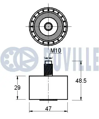 Umlenk-/Führungsrolle, Zahnriemen RUVILLE 540719 Bild Umlenk-/Führungsrolle, Zahnriemen RUVILLE 540719