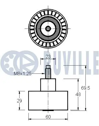 Umlenk-/Führungsrolle, Zahnriemen RUVILLE 540806 Bild Umlenk-/Führungsrolle, Zahnriemen RUVILLE 540806