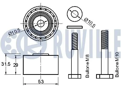 Umlenk-/Führungsrolle, Zahnriemen RUVILLE 541444 Bild Umlenk-/Führungsrolle, Zahnriemen RUVILLE 541444
