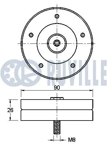 Umlenk-/Führungsrolle, Keilrippenriemen RUVILLE 542021 Bild Umlenk-/Führungsrolle, Keilrippenriemen RUVILLE 542021