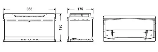 Starterbatterie 12 V 100 Ah EXIDE EA1000 Bild Starterbatterie 12 V 100 Ah EXIDE EA1000