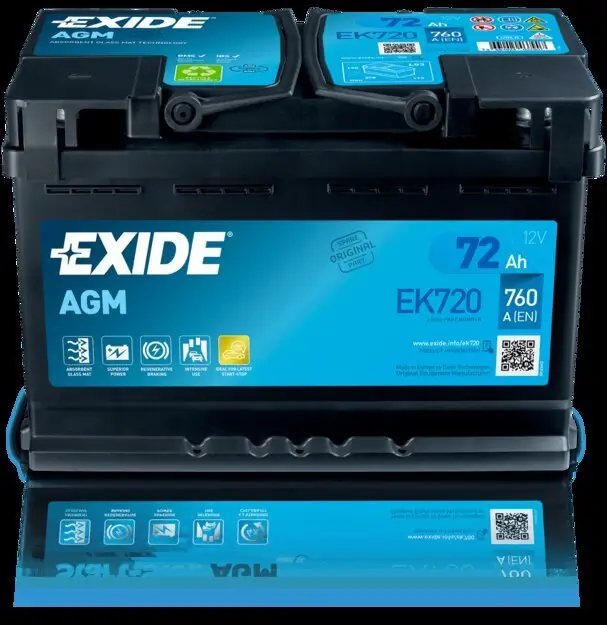 Starterbatterie 12 V 72 Ah EXIDE EK720