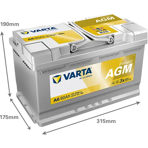 Starterbatterie 12 V 80 Ah VARTA 580901080K262 Bild Starterbatterie 12 V 80 Ah VARTA 580901080K262