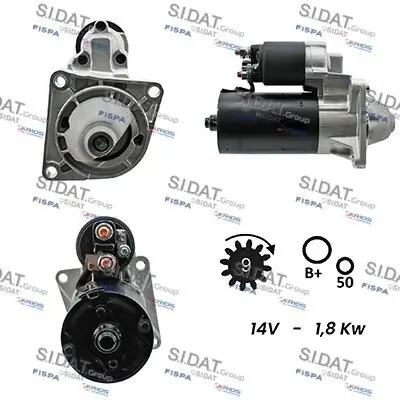 Starter 12 V 1,8 kW SIDAT S12BH0007A2