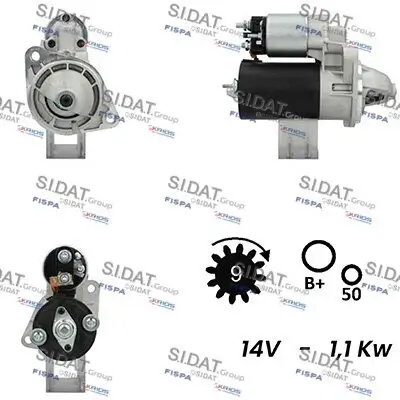 Starter 12 V 1,1 kW SIDAT S12BH0529A2 Bild Starter 12 V 1,1 kW SIDAT S12BH0529A2