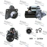 Starter 12 V 1,4 kW SIDAT S12VA0001A2