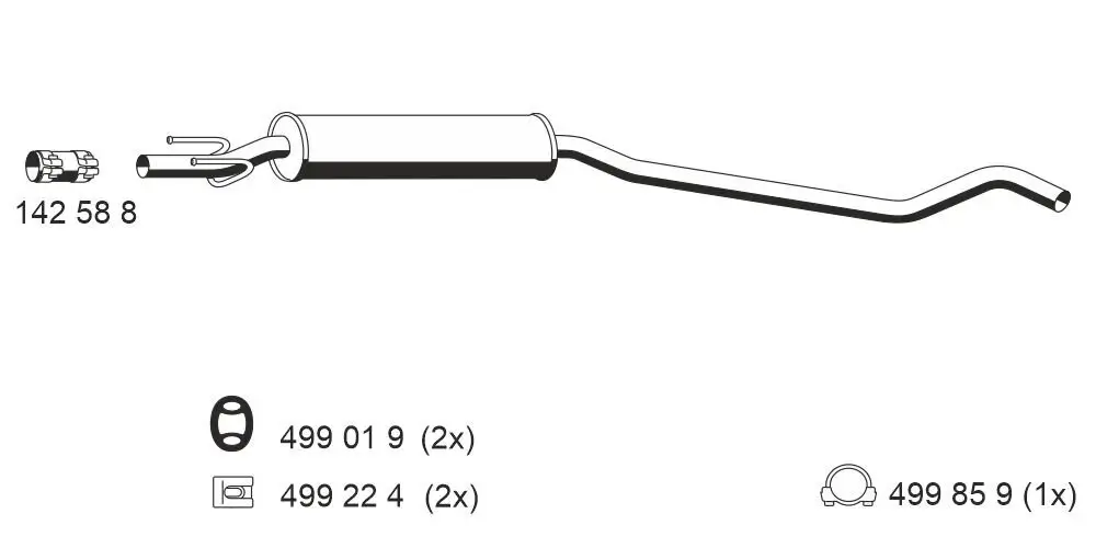 Mittelschalldämpfer ERNST 011068