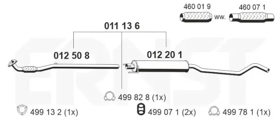 Mittelschalldämpfer ERNST 011136 Bild Mittelschalldämpfer ERNST 011136