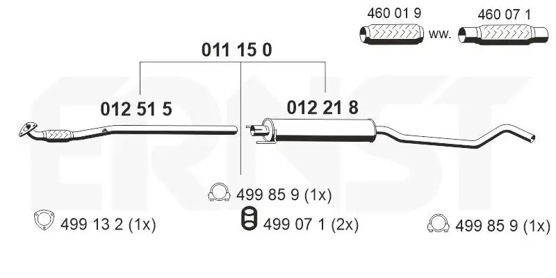 Mittelschalldämpfer ERNST 011150