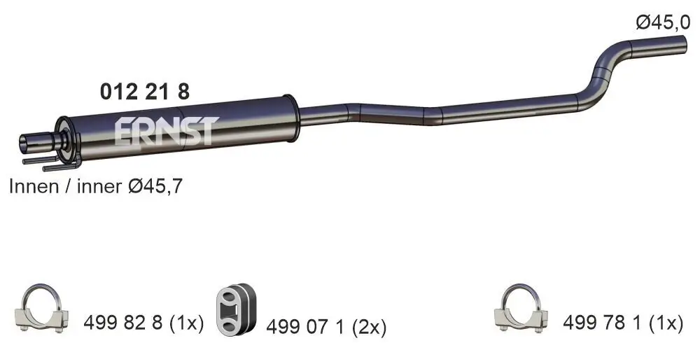 Mittelschalldämpfer ERNST 012218