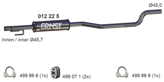 Mittelschalldämpfer ERNST 012225 Bild Mittelschalldämpfer ERNST 012225