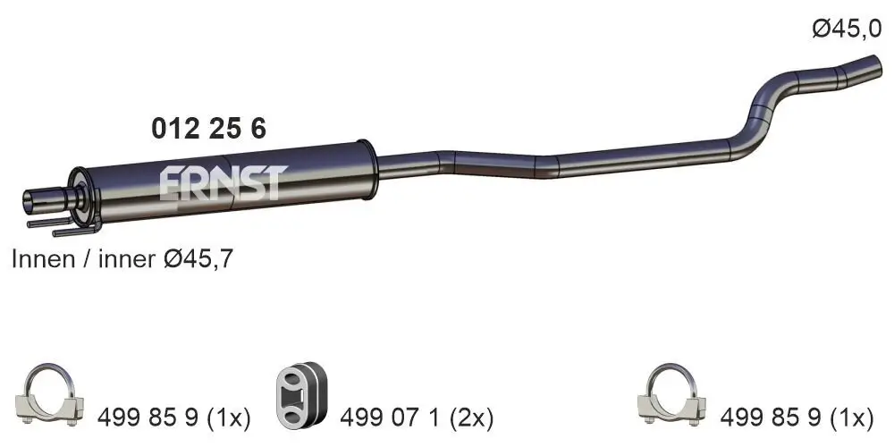 Mittelschalldämpfer ERNST 012256