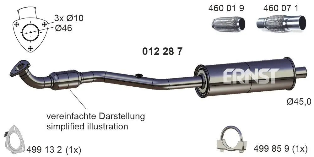 Vorschalldämpfer ERNST 012287